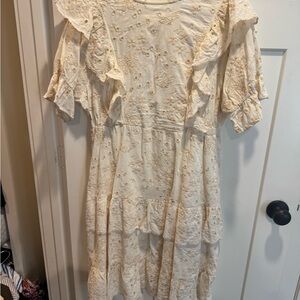 Polagram Ivory Embroidered Dress
